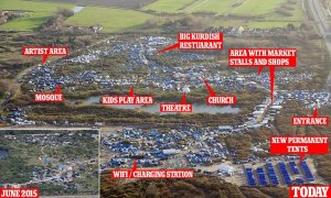 Views of the Jungle the Immigrant site In Calais Site 6 Months Apart.