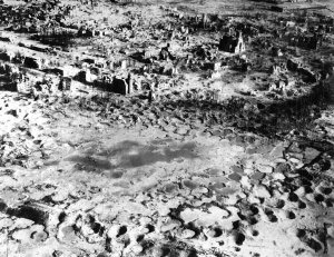 The German town of Wesel, after Allied carpet bombing