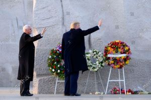 President Trump and Vice President Pence visit the MLK memorial, Washington, USA - 20 Jan 2020